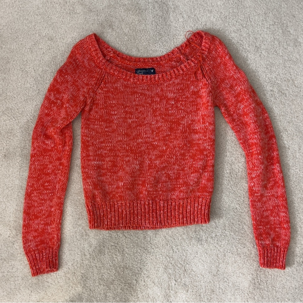 American Eagle Outfitters Red Knit Sweater